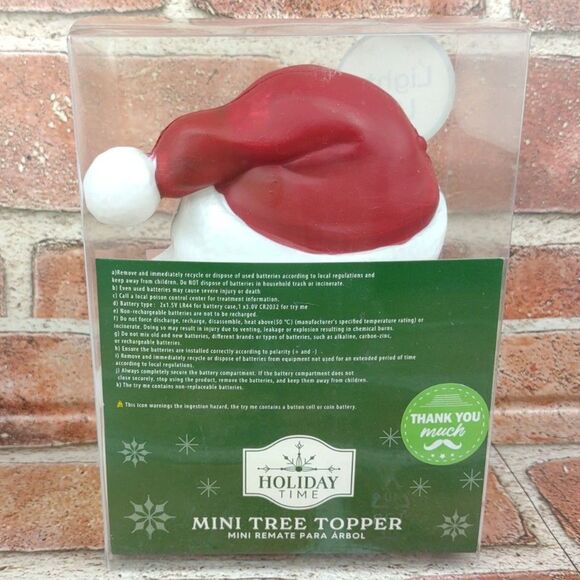 Santa Claus Lights Up Mini Christmas Tree Topper Light LED Glowing Decor Holiday - Picture 14 of 16